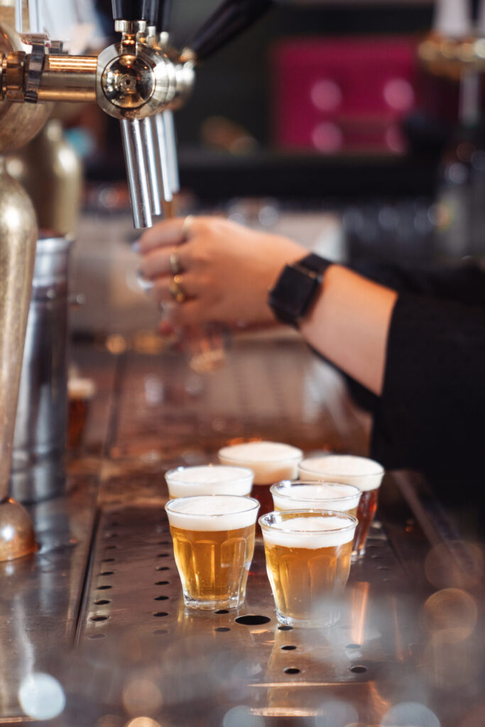 Proefglaasjes voor de bierproeverij van De Hemel Nijmegen